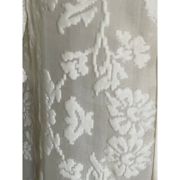 Sundance Ivory Velvet Burnout Sheer Blouse - Picture 4 of 6